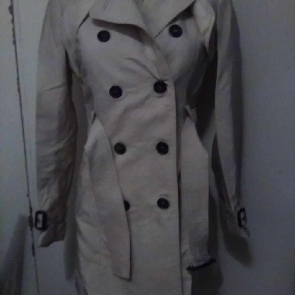 XS ZARA WOMEN'S DOUBLE BREAST TRENCH COAT (EXCELLENT CONDITION)